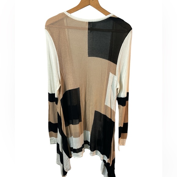 Chico’s long open cardigan sz 2. Neutral colors, light perfect for warm days. - Picture 2 of 6